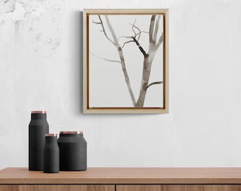 Barren No. 3 . Black & White Tree Ink Painting . Minimalist Modern Giclee Print on Paper or Canvas with Ready to Hang Framed Option