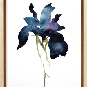 Iris No. 1 . Botanical Flower Watercolor Painting . Minimalist Giclee Print on Paper or Canvas with Ready to Hang Framed Option image 5