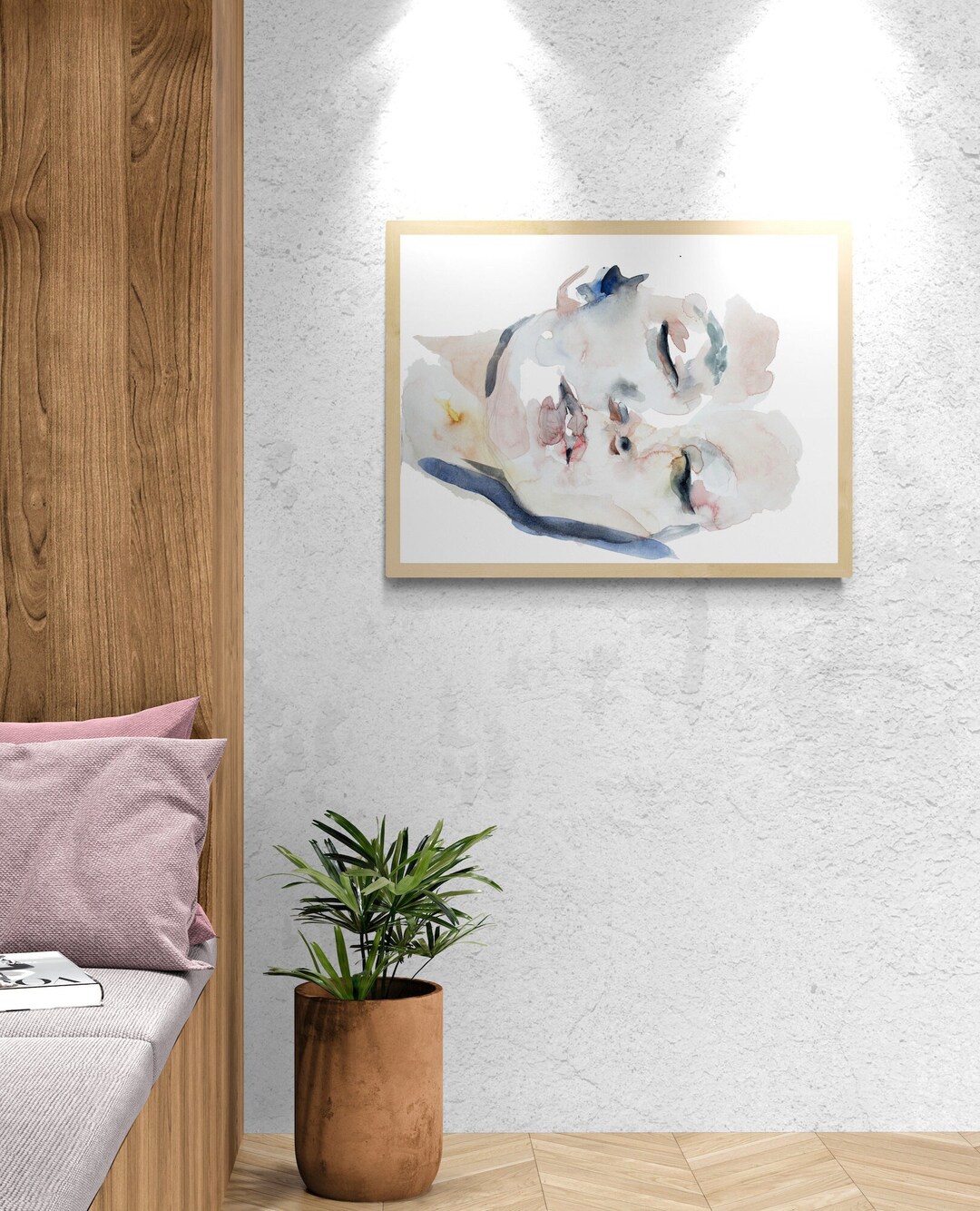 Rest Portrait Rest . Expressive Portrait Watercolor Painting . Minimalist Modern ...