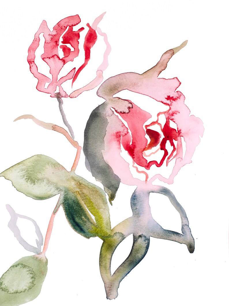 rose study no giclee fine art print of watercolor painting 56