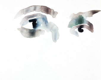 eye study no. 5 . original watercolor painting