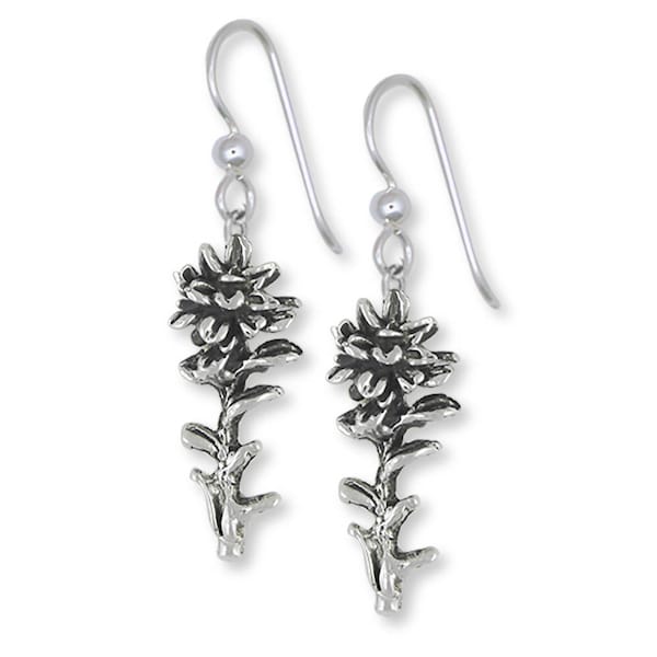 Indian Paintbrush Earrings Jewelry Sterling Silver Handmade Flower Earrings IPB-E