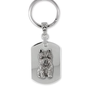Westie Jewelry Westie Charm Westie Jewelry Westie-sleutelhanger sieraden sterlingzilver handgemaakte West Highland White Terrier-sleutelhanger WT24-KRE