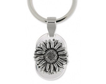 Aster Key Ring Jewelry Sterling Silver Handmade Flower Key Ring AST1-KRE
