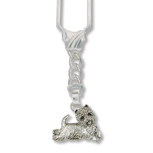 Westie Jewelry Westie Charm Westie Jewelry Westie-sleutelhanger sieraden sterlingzilver handgemaakte West Highland White Terrier-sleutelhanger WT22-KR