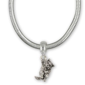 Cat Jewelry Sterling Silver Handmade Cat Slide Bracelet And Charm  CT60-PNSBR