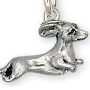 Dachshund Charm Sterling Silver Handmade Dog Jewelry Da13-C
