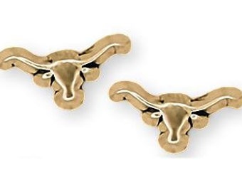 Longhorn Jewelry 14k Gold Handmade Longhorn Earrings LSP-EG