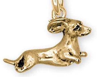 Dachshund Jewelry 14k Gold Dachshund Charm Jewelry Handmade Dog Jewelry DA13-CG