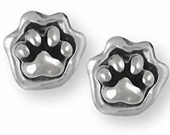 Dog Paw Jewelry Dog Paw Earrings Jewelry Sterling Silver Handmade Dog Earrings PZ1-E