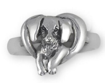 Dackel Ring Schmuck Silber 925 Hund für Lebensfreude Treue und Anhänglichkeit