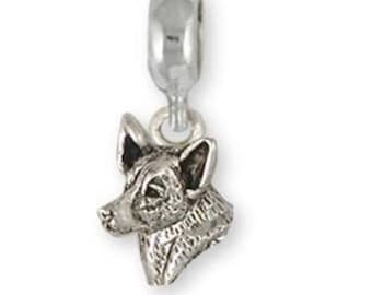 Australian Cattle Dog Jewelry Sterling Silver Australian Cattle Dog Charm Slide Handmade Dog Jewelry Fits Pandora® Bracelet  ACD5H-PNS