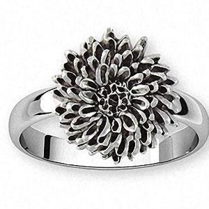 Chrysanthemum Jewelry Chrysanthemum Ring Jewelry Sterling Silver Handmade Flower Ring CRY2X-R