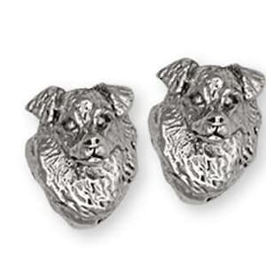 Australian Shepherd Jewelry Australian Shepherd Earrings Jewelry Sterling Silver Handmade Dog Earrings AU1-E
