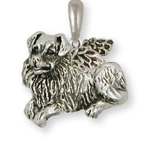 Australian Shepherd Jewelry Australian Shepherd Angel Pendant Jewelry Sterling Silver Handmade Dog Pendant AU11N-AP