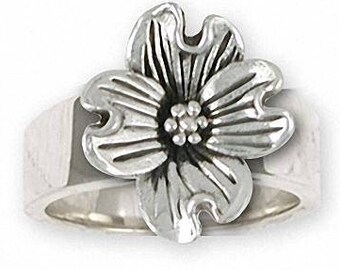 Dogwood-smycken Dogwood-smycken Sterling Silver Dogwood-ring Handgjorda blomstersmycken DGW2-R