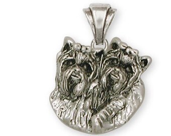 Yorkie Yorkshire Terrier  Pendant Jewelry Sterling Silver Handmade Dog Pendant YKS11-2P