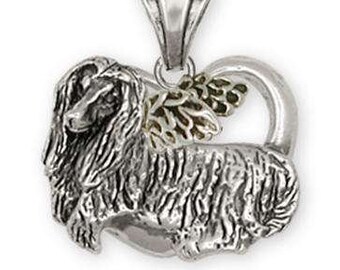 Afghan Hound Angel Pendant Jewelry Sterling Silver Handmade Dog Pendant AF8-AP