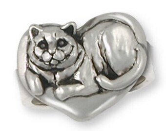 May include: A silver charm in the shape of a heart with a cat curled up inside. The cat is detailed with a face and paws.