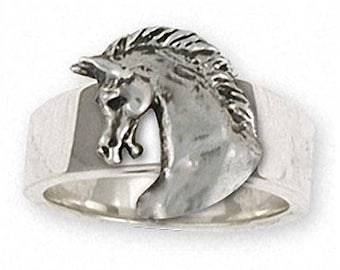 Pferd Schmuck Pferd Ring Schmuck Sterling Silber Handgemachte Pferd Ring EQU13U-R