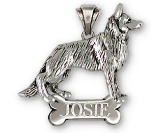 German Shepherd Pendant Jewelry Sterling Silver Handmade Dog Pendant GS30-NP