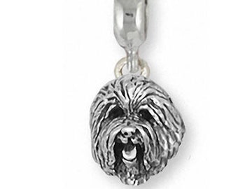 Dije deslizante de perro pastor inglés antiguo, joyería de plata de ley, hecho a mano, compatible con pulsera Pandora® OE2-PNS