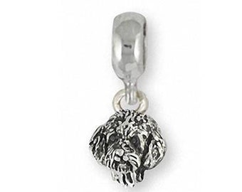 Goldendoodle Charm Slide Jewelry Sterling Silver Handmade Dog Charm Slide Fits Pandora® Bracelet  GDL1H-PNS