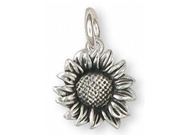 Sunflower Jewelry Sunflower Charm Jewelry Sterling Silver Handmade Flower Charm SF6-C