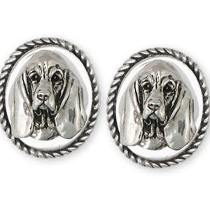 Basset Hound Jewelry Basset Hound Gemelos Joyería Plata de ley Gemelos de perro hechos a mano BAS3-CL