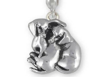 Dachshund Jewelry Dachshund Charm Slide Jewelry Sterling Silver Handmade Dog Charm Slide Fits Pandora® Bracelet DA38-PNS