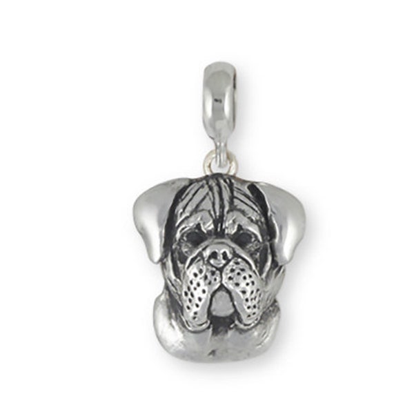 Bullmastiff Charm Slide Jewelry Sterling Silver Handmade Dog Charm Slide Fits Pandora® Bracelet BM2-PNS