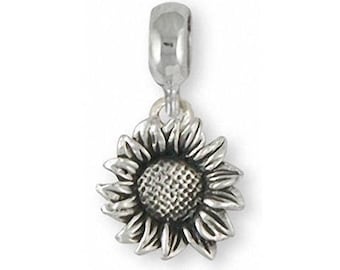 Sunflower Jewelry Sunflower Charm Slide Jewelry Sterling Silver Handmade Flower Charm Slide  Fits Pandora® Bracelet SF6-PNS
