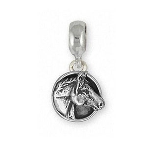 Horse Charm Slide Jewelry Sterling Silver Handmade Horse Charm Slide Fits Pandora® Bracelet EQ9-PNS