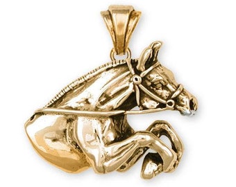 Hästhänge Smycken 14k Guld Handgjort Hästhänge H308-PG