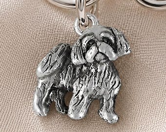 Shih Tzu Charm, Sterling Silver Shih Tzu Dog Charm, Handmade Shih Tzu Bracelet Charm SZ27-C
