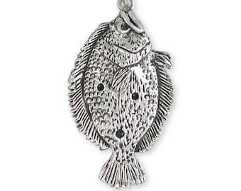 Pendentif-charme Vintage Double Poisson Articulé - Émail Mauve, Occasion Bon état