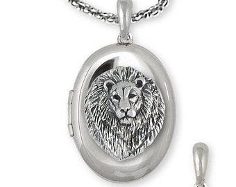 Lion Jewelry Lion Photo Locket Jewelry Sterling Silver Handmade Lion Photo Locket LION6-V