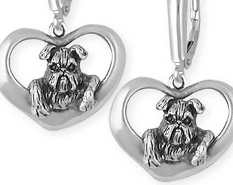 Pendientes de grifo de Bruselas, joyería hecha a mano en plata de ley GR39-E