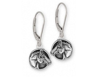Horse Earrings Jewelry Sterling Silver Handmade Horse Earrings EQ9-E