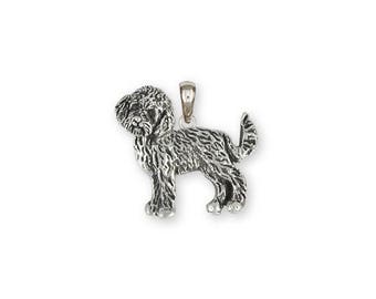 Labradoodle Charm Slide Jewelry Sterling Silver Handmade Dog Charm Slide LDD10-P