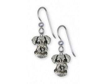 Schnauzer Earrings Jewelry Sterling Silver Handmade Schnauzer Earrings SN4-E