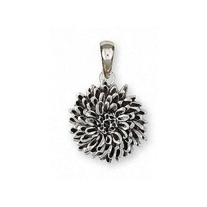 Chrysanthemum Jewelry Chrysanthemum Pendant Jewelry Sterling Silver Handmade Flower Pendant CRY2X-P