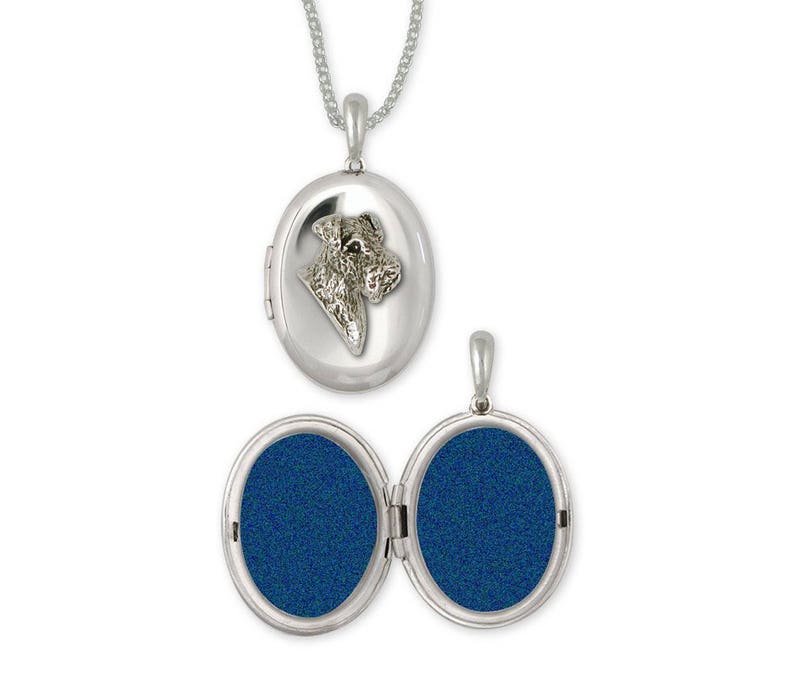 Welsh Terrier Jewelry Sterling Silver Welsh Terrier Photo Locket Handmade Dog Jewelry WAR8-V