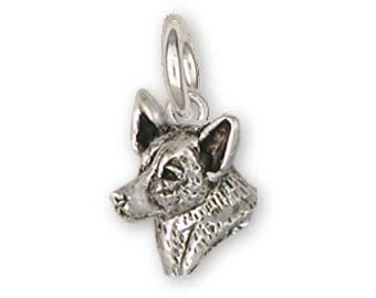Australian Cattle Dog Charm Jewelry Sterling Silver Australian Cattle Dog Charm ACD5H-PNS