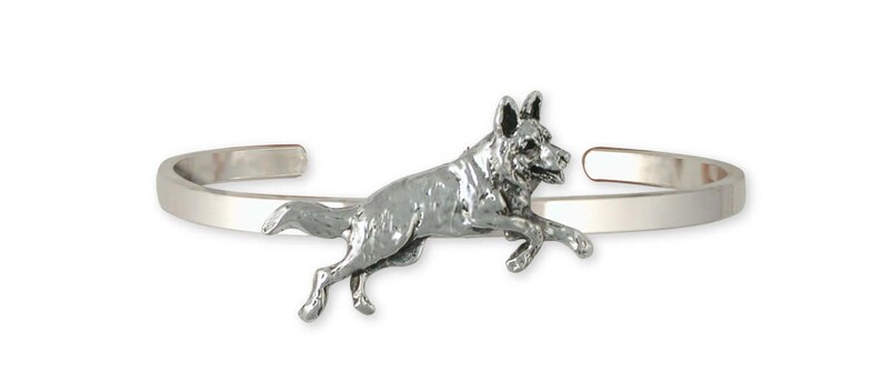 German Shepherd Bracelet Jewelry Sterling Silver Handmade Dog Bracelet GS9-CB image 1