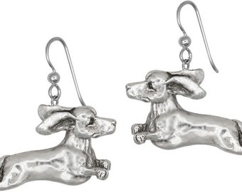 Orecchini A Bassotto Qings In Argento 925 – Carini Pendenti Con Luna, Gioielli Per Amanti Animali - 2