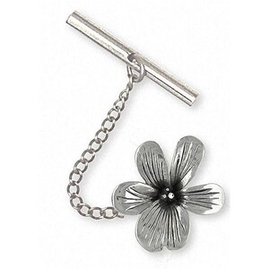 Violet Jewelry Violet Tie Tack Jewelry Sterling Silver Handmade Flower Tie Tack VT1-TT