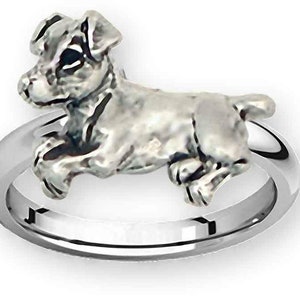 Jack Russell Jewelry Sterling Silver Handmade Jack Russell Terrier Ring  J11B-R