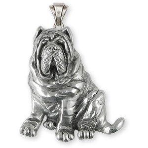 Neapolitan Mastiff Jewelry Sterling Silver Handmade Neapolitan Mastiff Pendant NP2-P