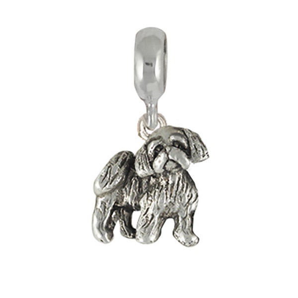 Lhasa Apso Jewelry Lhasa Apso Charm Slide Handmade Sterling Silver Dog Jewelry  Fits Pandora® Bracelet LS27-PNS